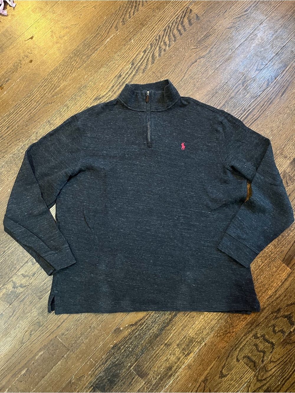 Polo Ralph Lauren Men's Dark Grey Charcoal Quarter-Zip Sweater Size XL